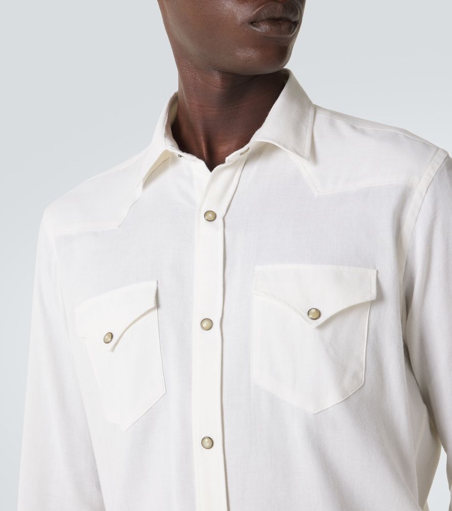 Canali Camicia in cotone e cashmere - Canali - Modalova