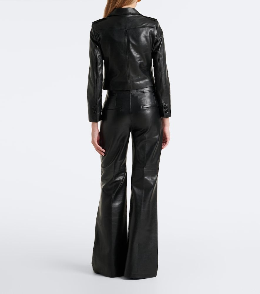 Pantalones flared de piel - Dorothee Schumacher - Modalova