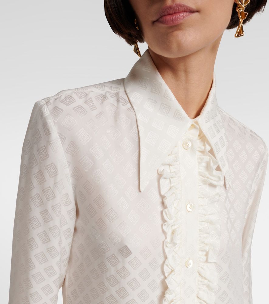 Printed silk-blend satin blouse - Etro - Modalova