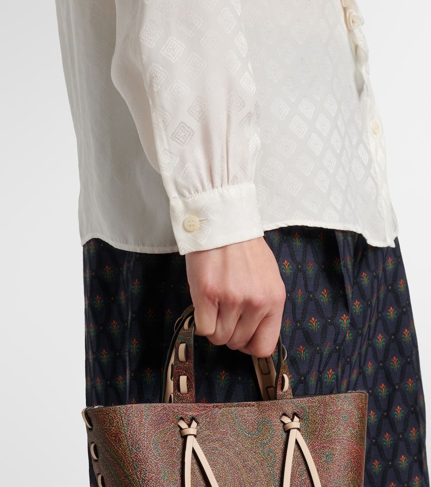 Printed silk-blend satin blouse - Etro - Modalova