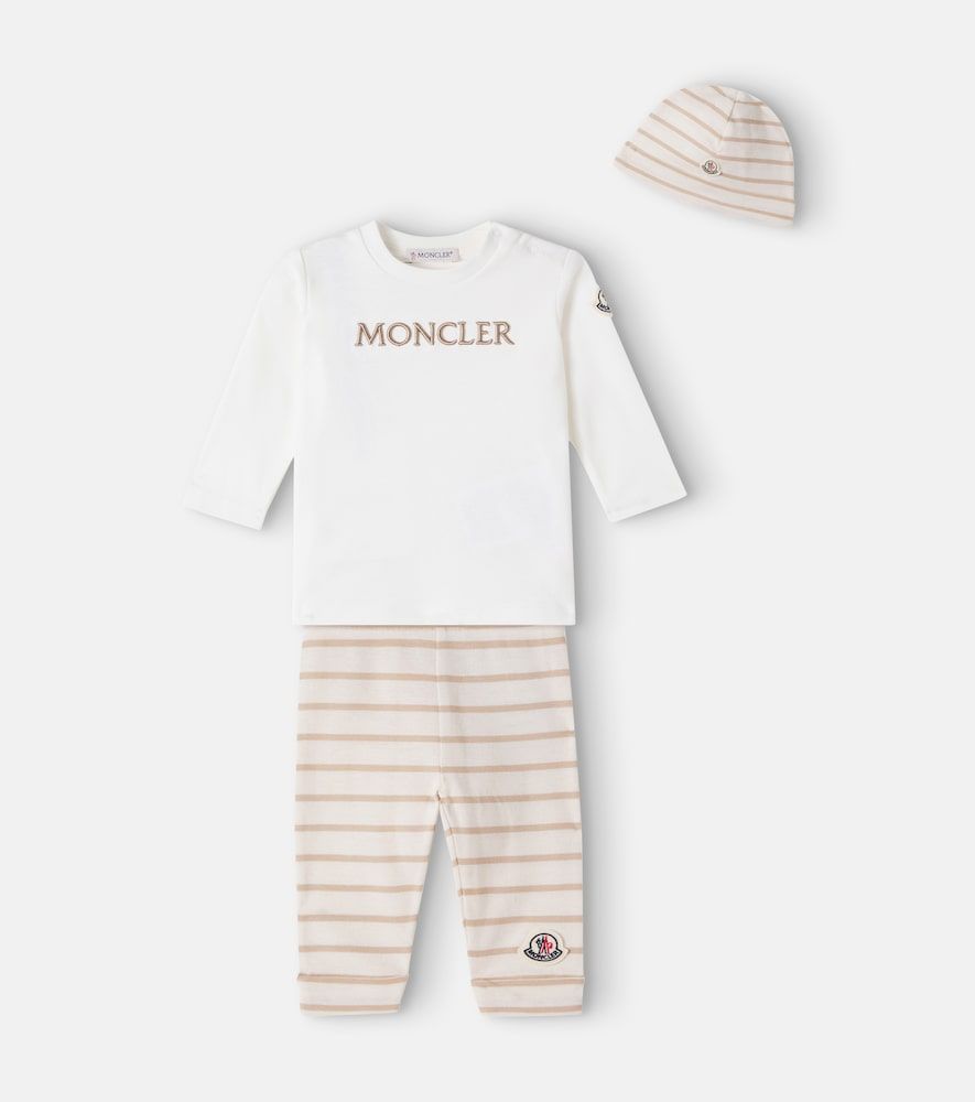 Bebé - set de top, pantalones y gorro de algodón - Moncler Enfant - Modalova