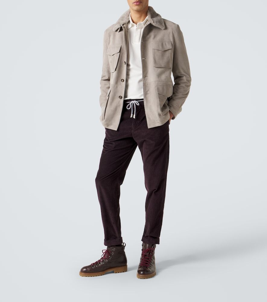 Pantalones slim de pana de algodón y cachemir - Eleventy - Modalova