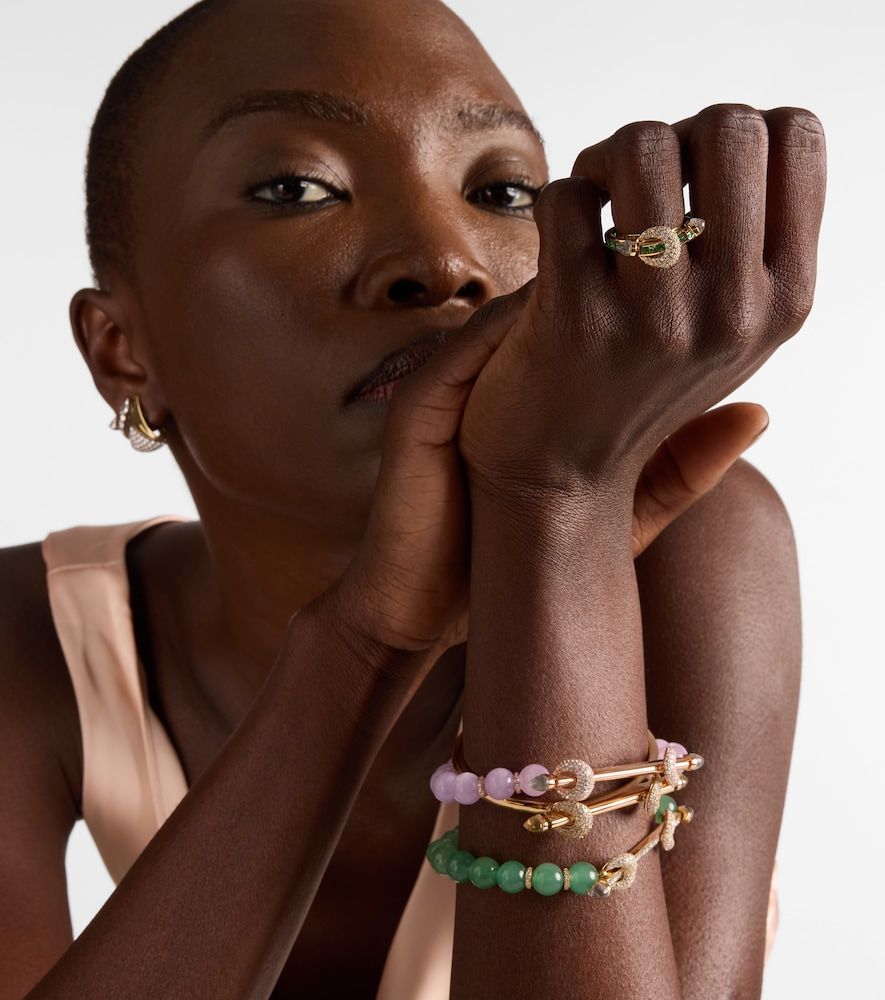 Chakra 18kt ring with emeralds and gemstones - Ananya - Modalova