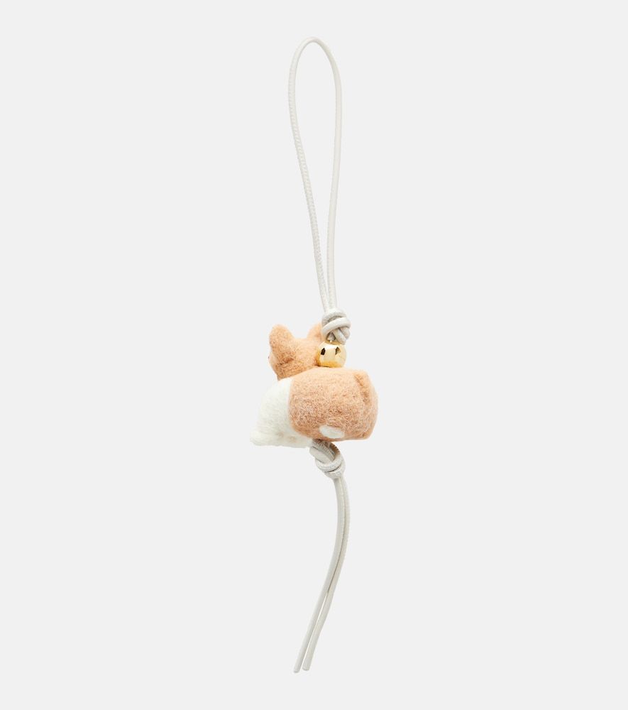 Charm para bolso Corgi de lana con piel - Loewe - Modalova