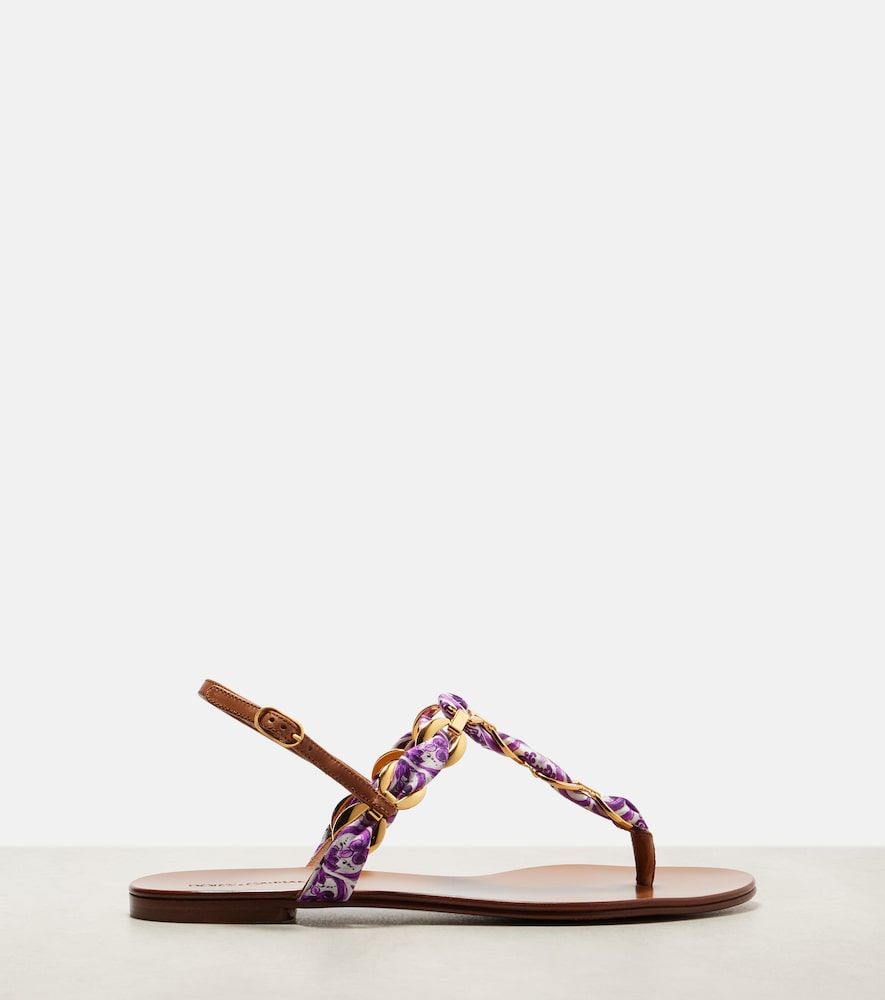 Sandalias Majolica de satén con piel - Dolce&Gabbana - Modalova