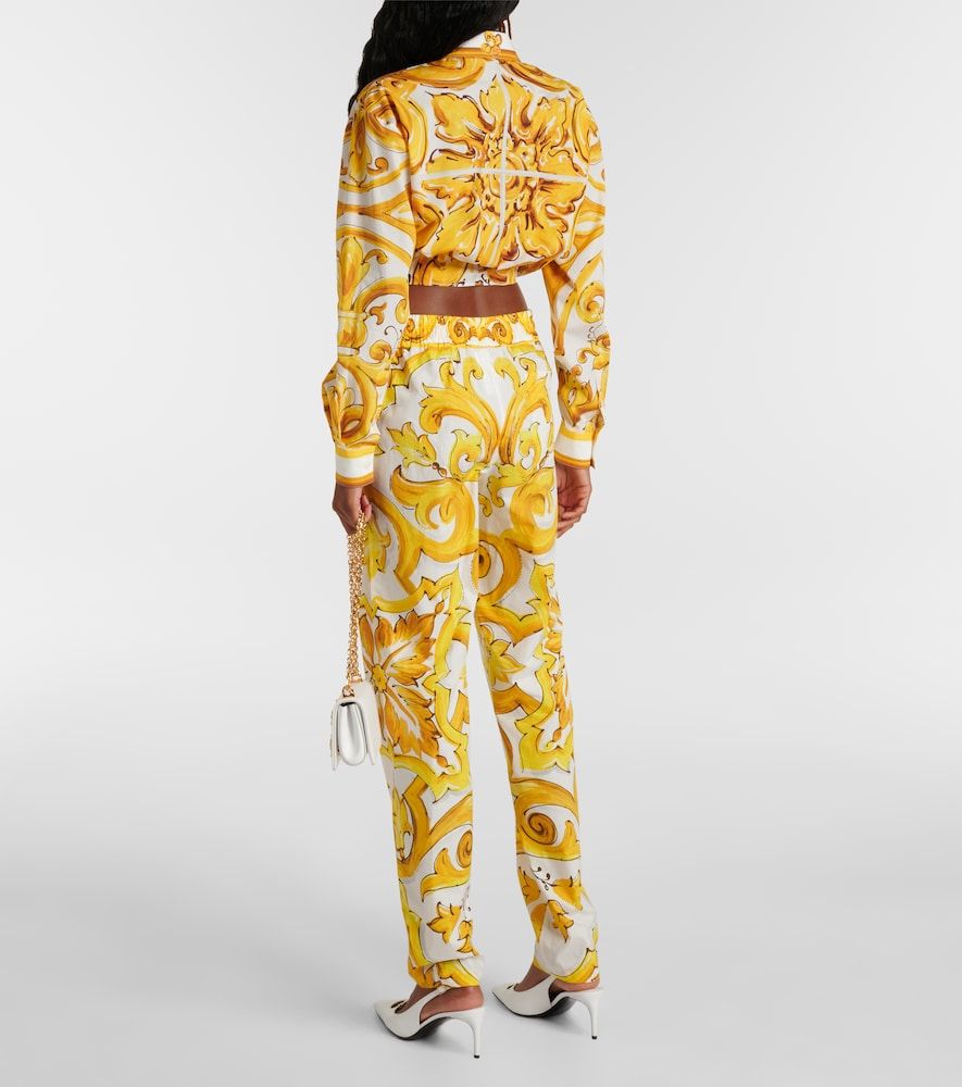 Pantalones rectos Majolica de algodón - Dolce&Gabbana - Modalova