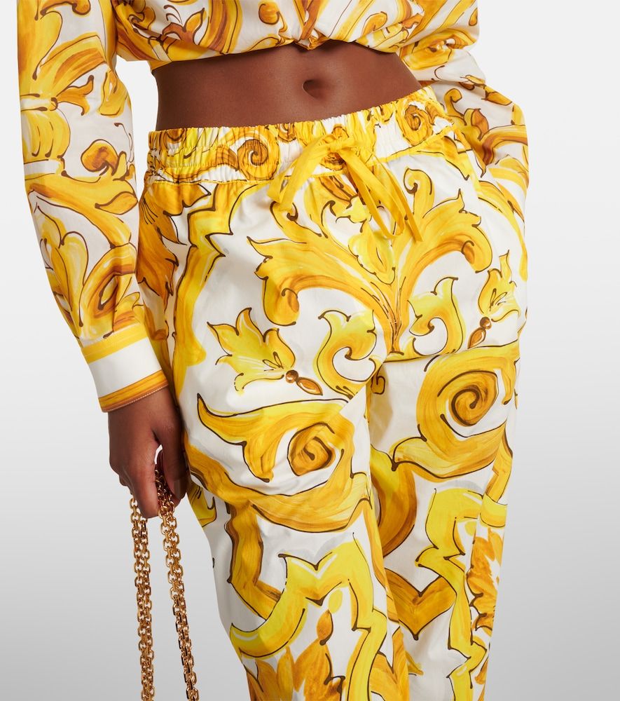 Pantalones rectos Majolica de algodón - Dolce&Gabbana - Modalova