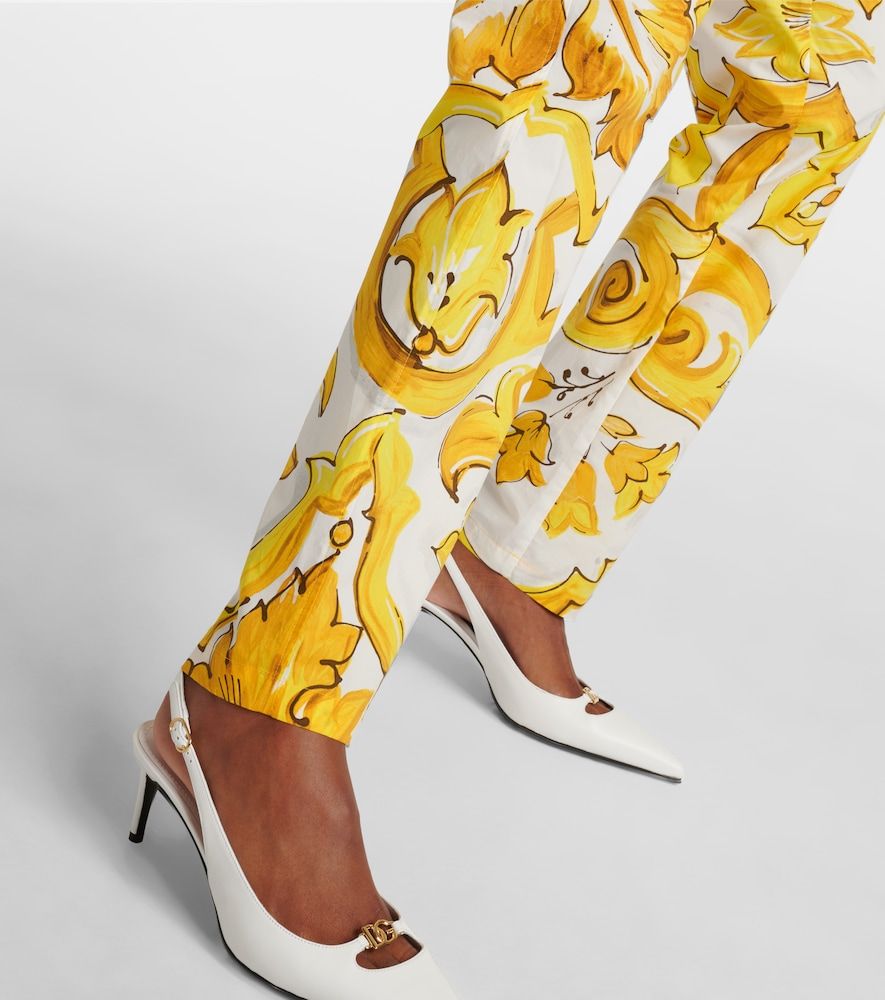 Pantalones rectos Majolica de algodón - Dolce&Gabbana - Modalova