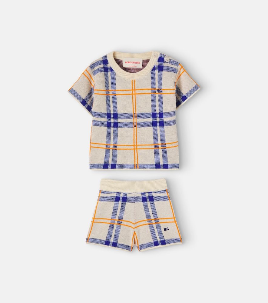 Bebé - set de camiseta y shorts de algodón a cuadros - Bobo Choses - Modalova