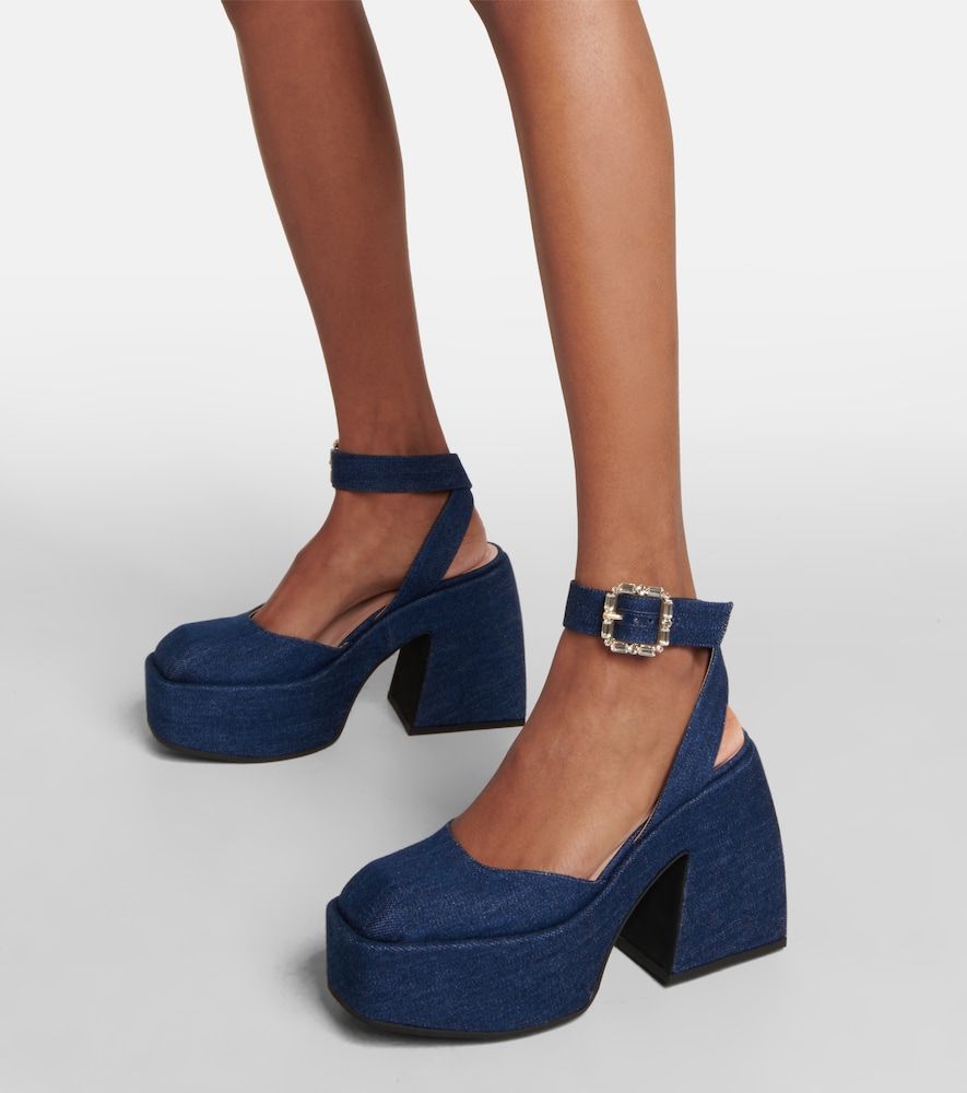 Plateau-Pumps Bulla Sofia aus Denim - Nodaleto - Modalova