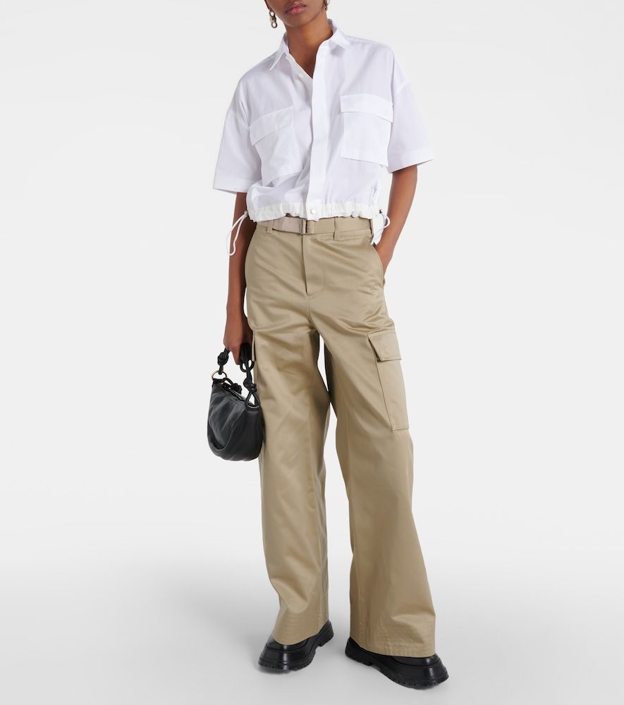 Pantalones anchos de gabardina de algodón - Sacai - Modalova