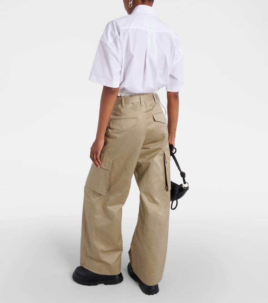 Pantalones anchos de gabardina de algodón - Sacai - Modalova