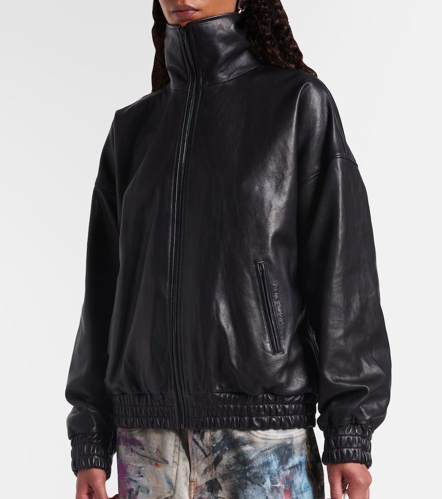 Chaqueta de piel con logo - Acne Studios - Modalova