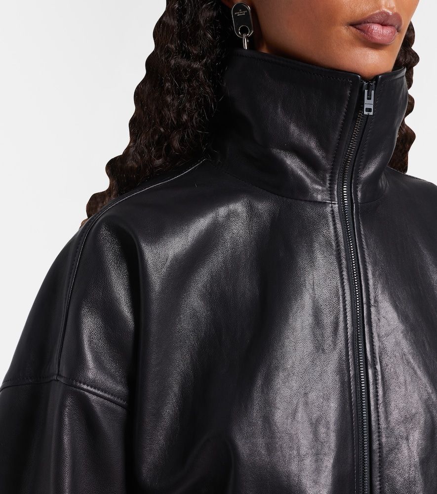 Chaqueta de piel con logo - Acne Studios - Modalova