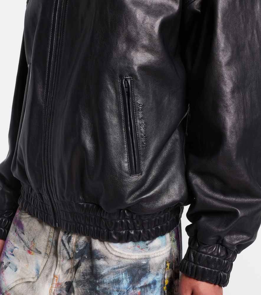 Chaqueta de piel con logo - Acne Studios - Modalova