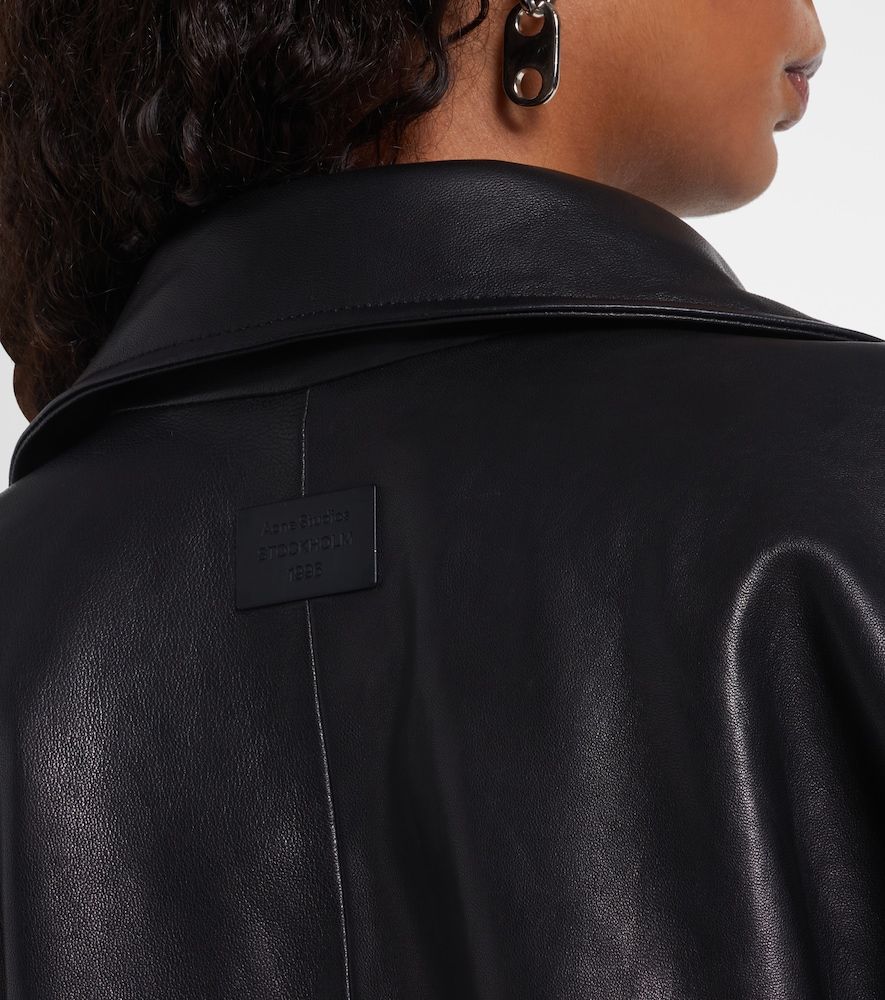 Chaqueta de piel con logo - Acne Studios - Modalova