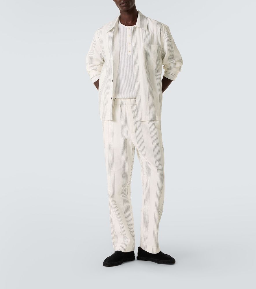 Pantaloni regular Textured Striped in cotone - Commas - Modalova