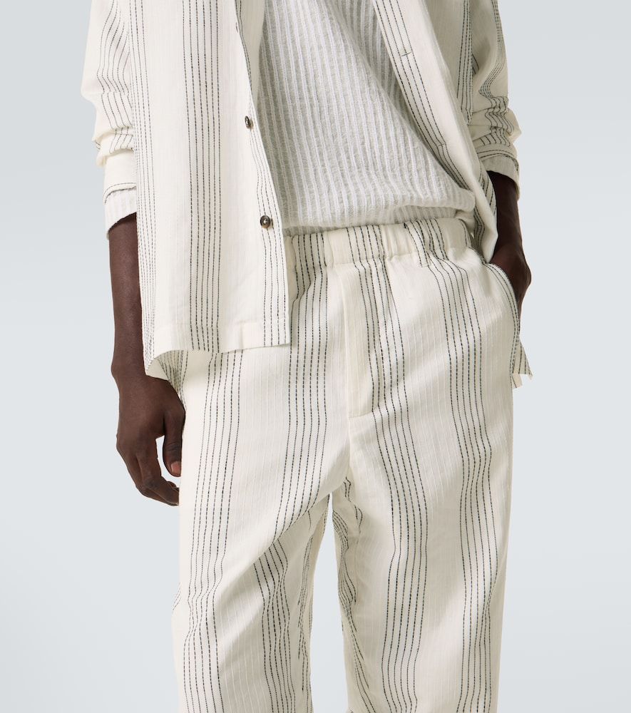 Pantaloni regular Textured Striped in cotone - Commas - Modalova