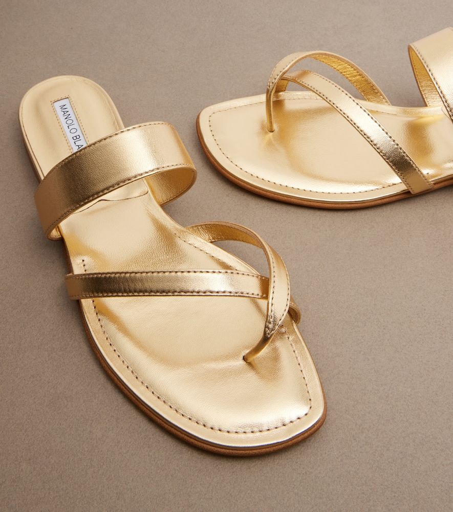 Sandalen Susa aus Metallic-Leder - Manolo Blahnik - Modalova