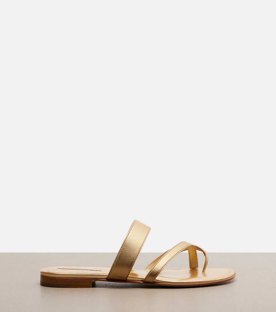 Sandalen Susa aus Metallic-Leder - Manolo Blahnik - Modalova