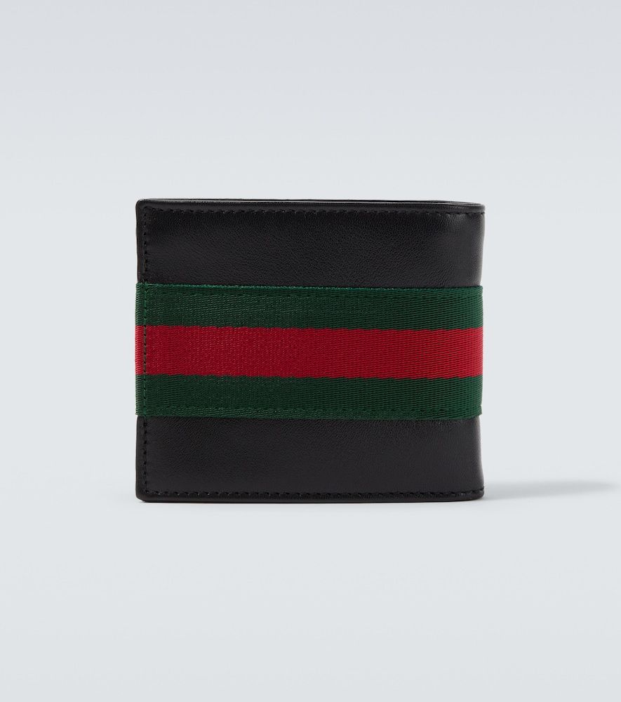 Cartera plegable Trademark de piel con Web - Gucci - Modalova