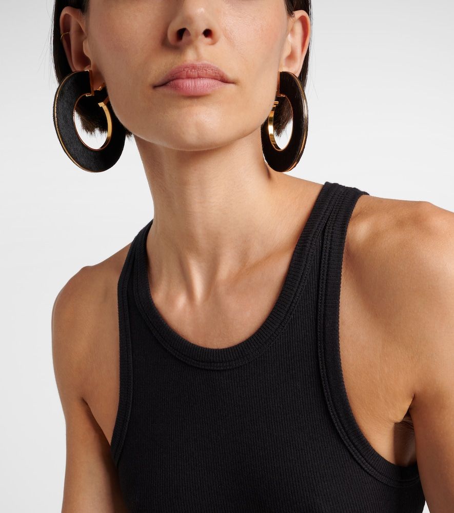 Alaïa Pendientes de aro Blade Medium de piel - Alaia - Modalova