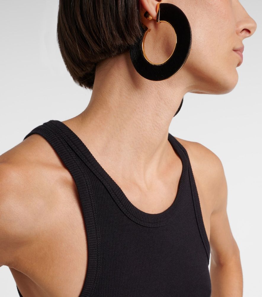 Alaïa Pendientes de aro Blade Medium de piel - Alaia - Modalova