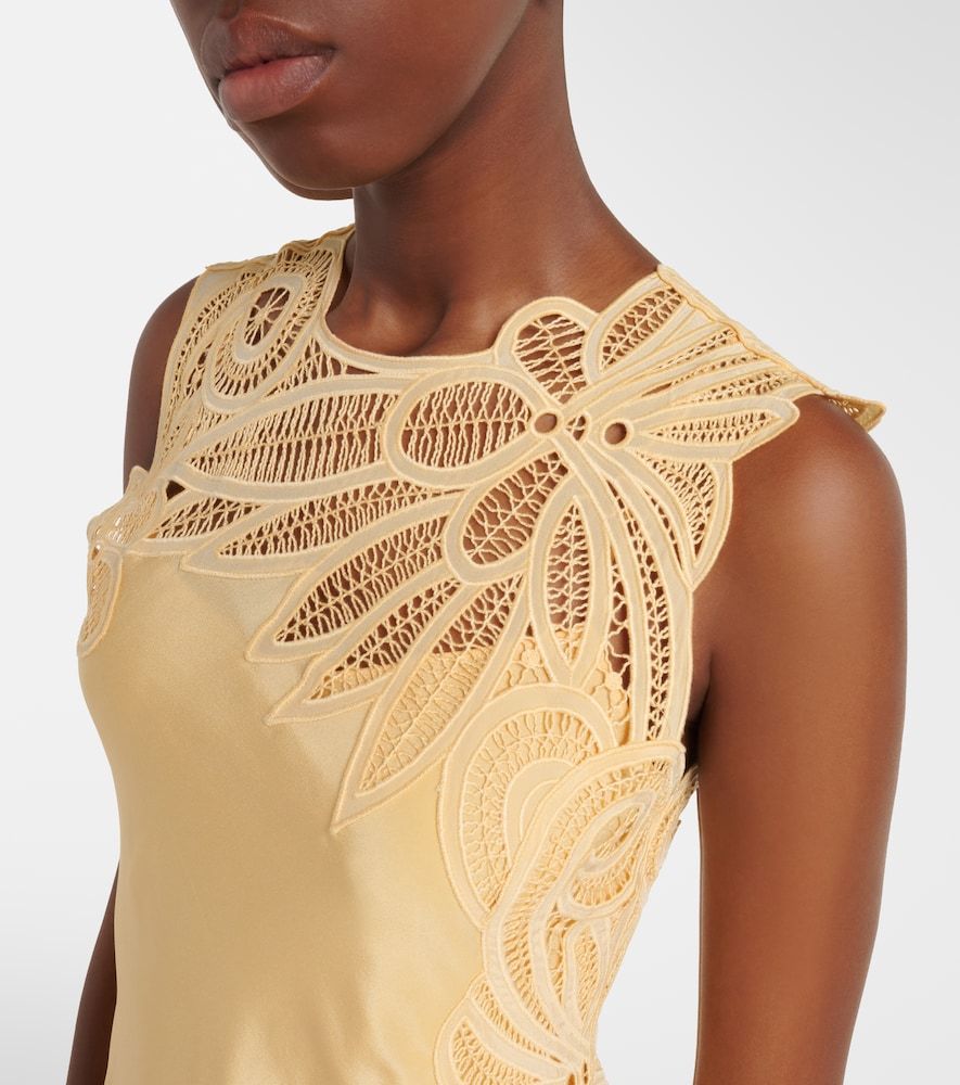 Vestido midi Idra de seda bordado - Ulla Johnson - Modalova