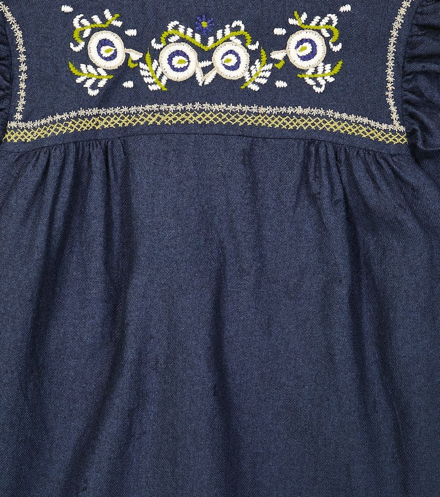 Vestido Tilia de lana y algodón bordado - Bonpoint - Modalova