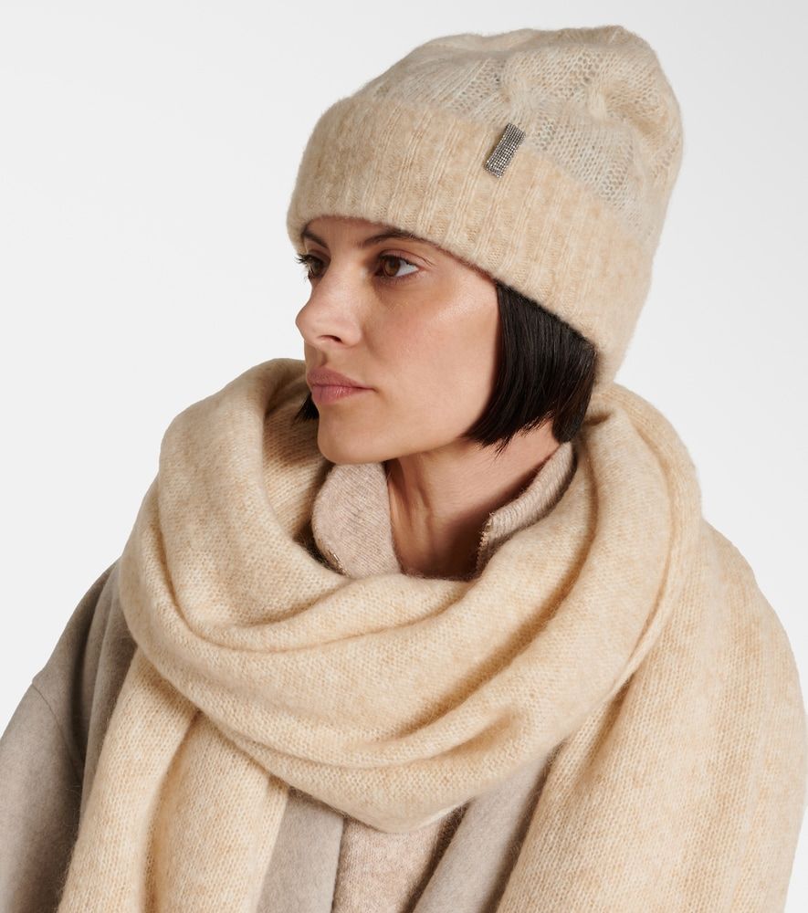 Berretto in mohair a trecce - Brunello Cucinelli - Modalova