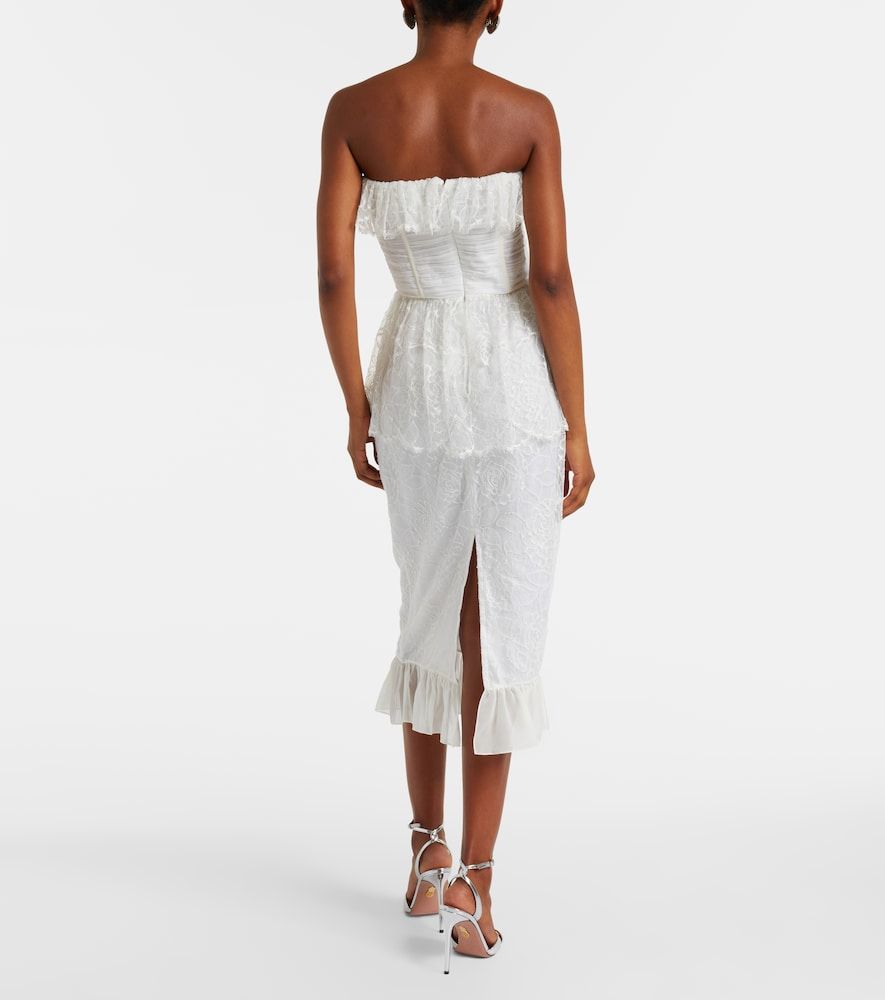 Lace and silk georgette bustier dress - Alessandra Rich - Modalova