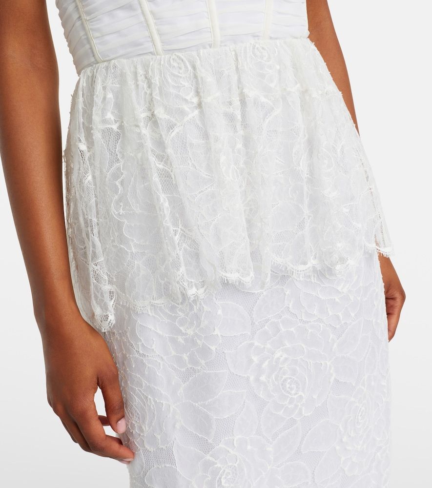 Lace and silk georgette bustier dress - Alessandra Rich - Modalova