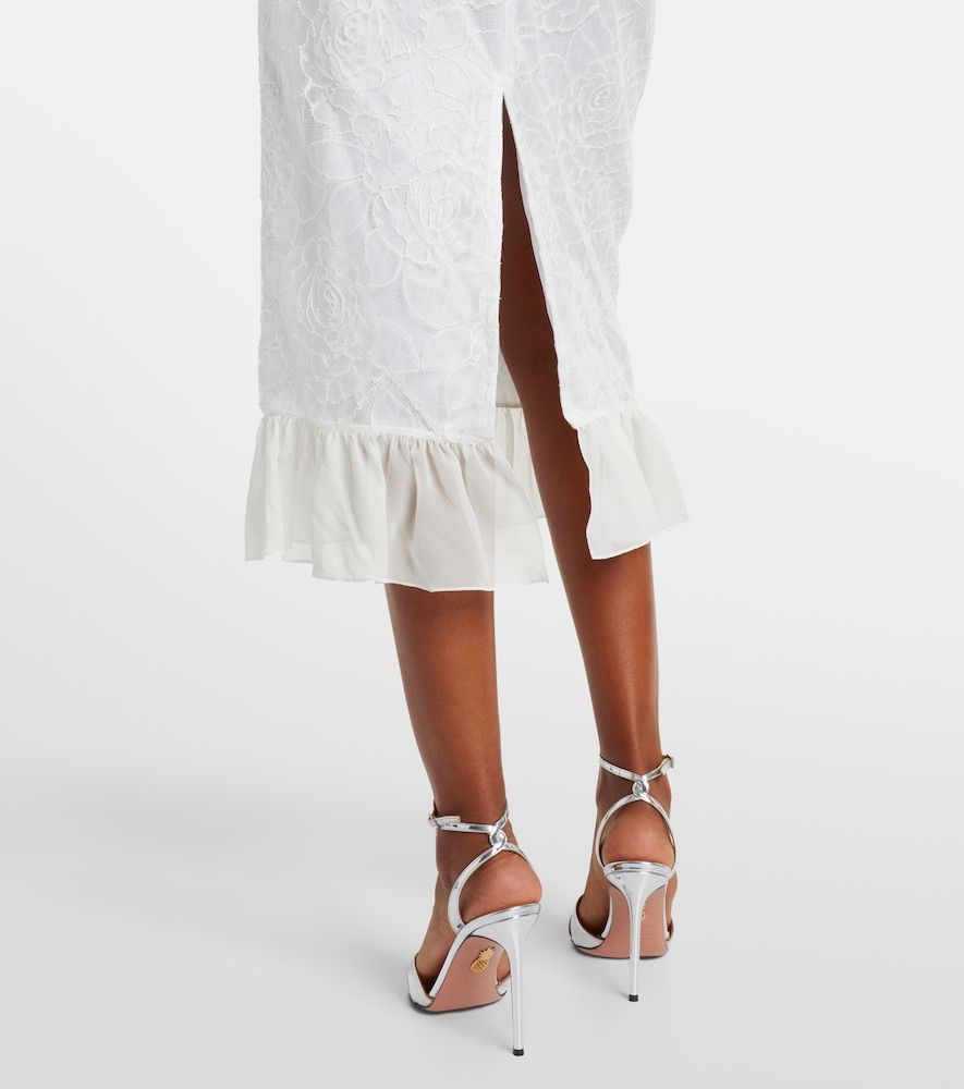 Lace and silk georgette bustier dress - Alessandra Rich - Modalova