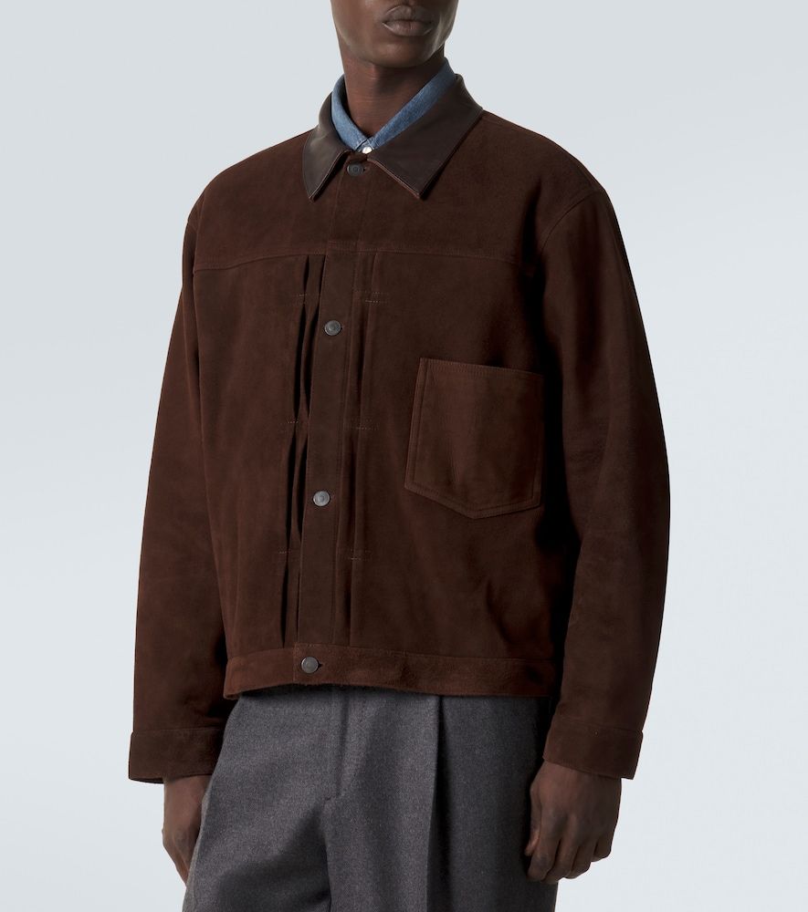 St Type leather-trimmed suede jacket - A.Presse - Modalova