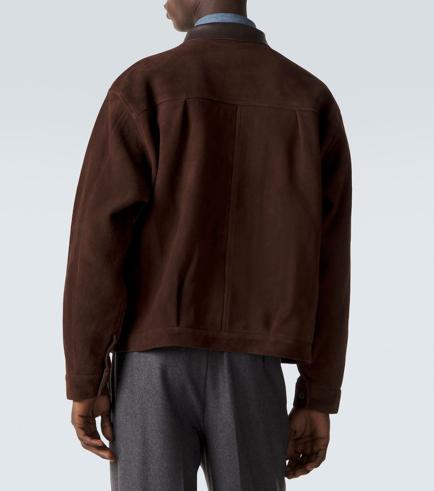 St Type leather-trimmed suede jacket - A.Presse - Modalova