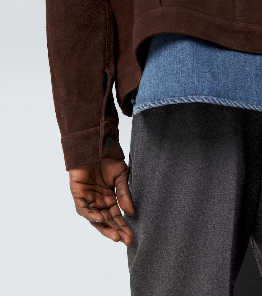 St Type leather-trimmed suede jacket - A.Presse - Modalova