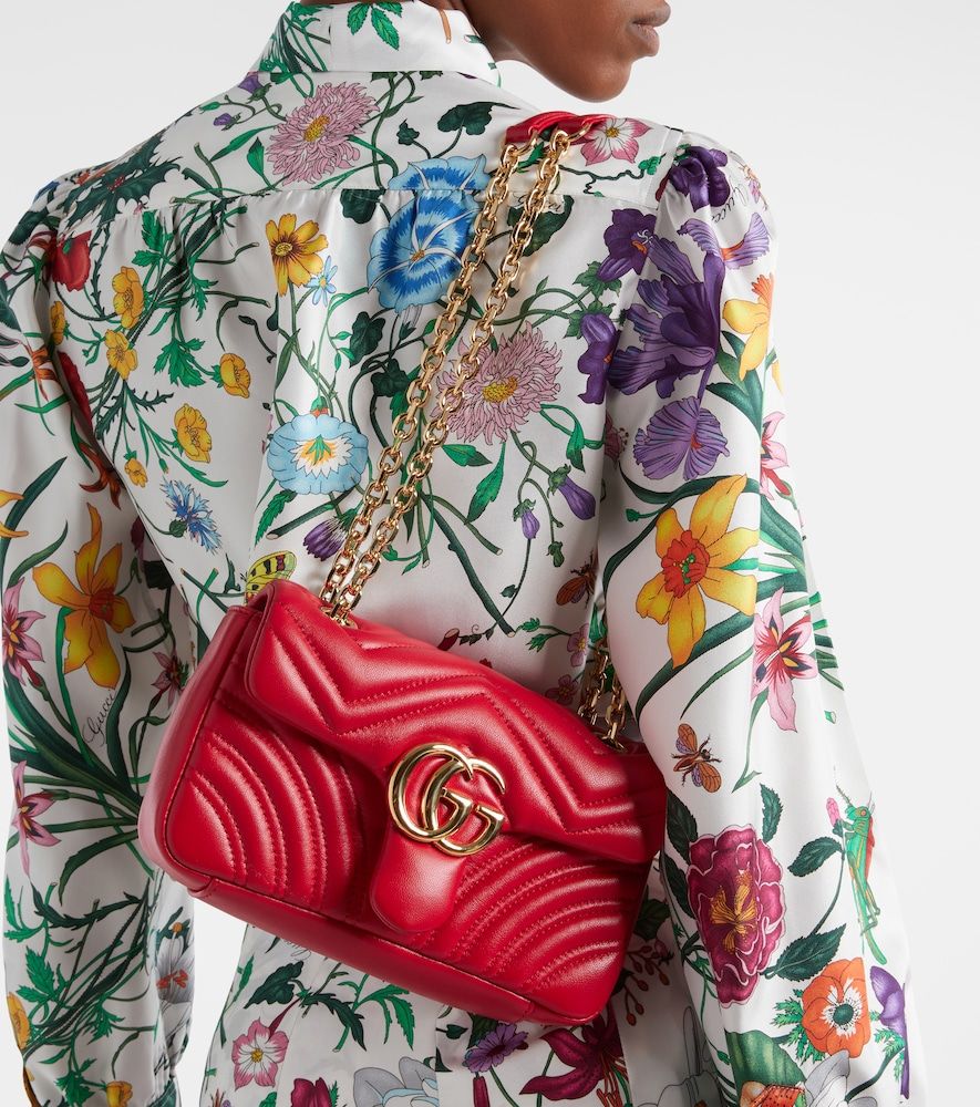 GG Marmont Small leather shoulder bag - Gucci - Modalova
