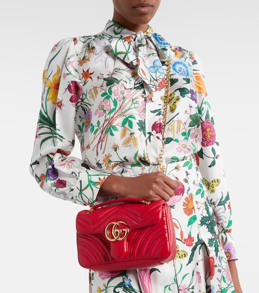 GG Marmont Small leather shoulder bag - Gucci - Modalova