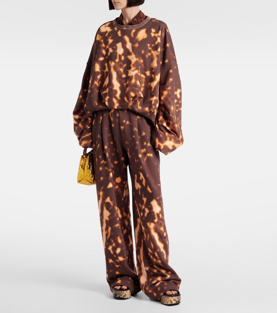 Pantalones anchos de algodón estampados - Dries Van Noten - Modalova