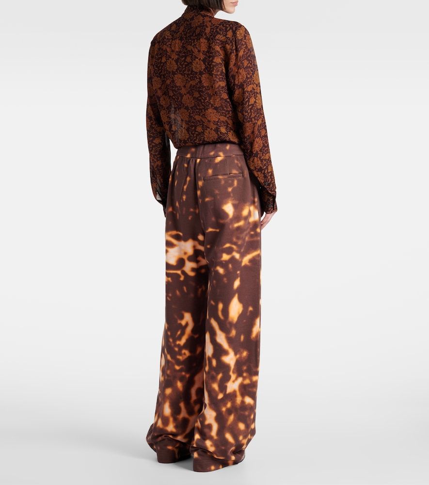 Pantalones anchos de algodón estampados - Dries Van Noten - Modalova