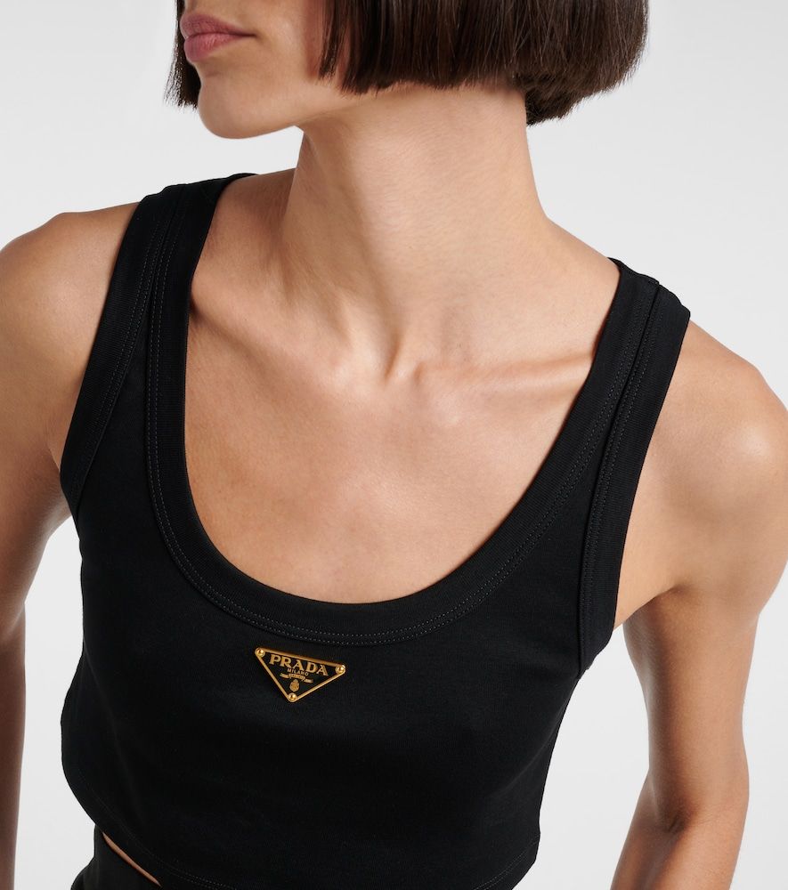 Prada Crop top de algodón con logo - Prada - Modalova