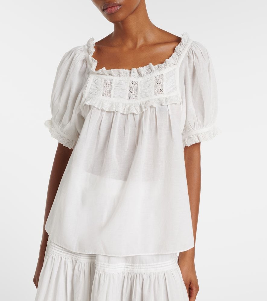 Dôen Top in misto cotone con pizzo - Doen - Modalova
