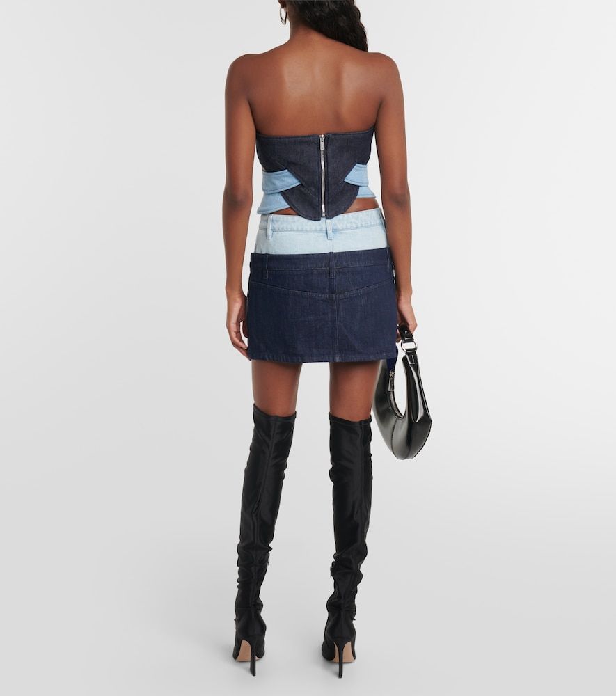 Top a corsetto in denim senza spalline - Dion Lee - Modalova