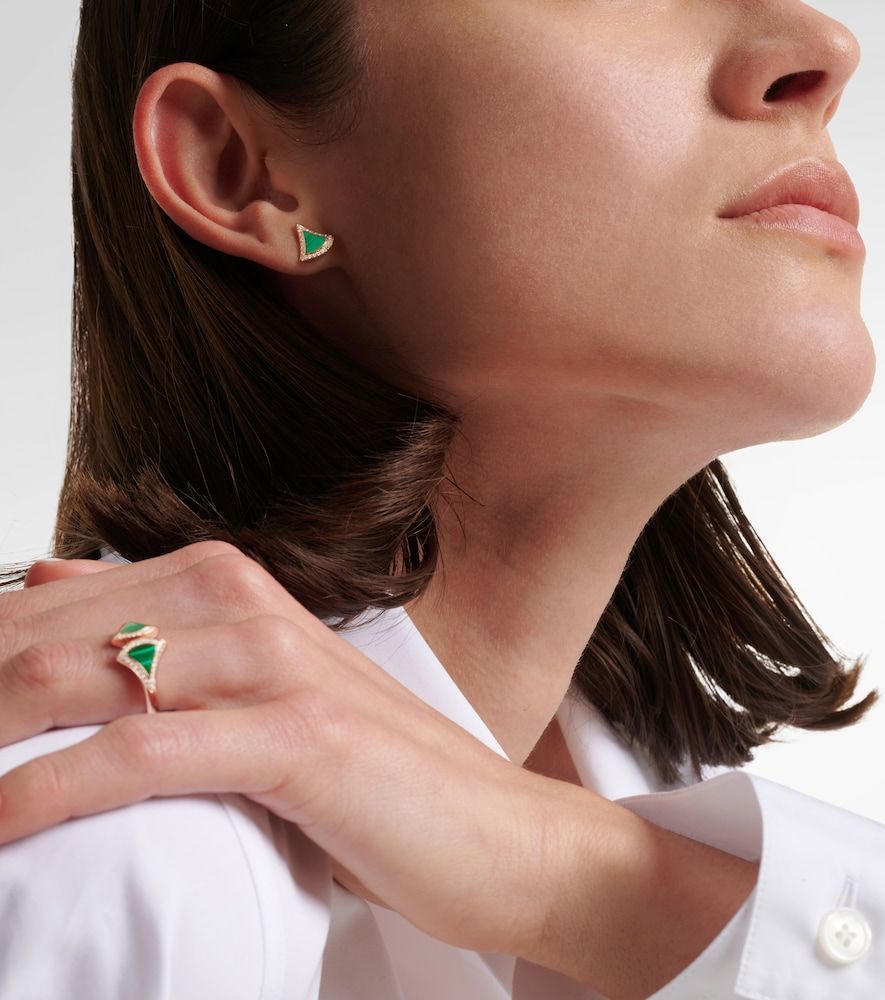 Orecchini Divas' Dream in rosa 18kt con malachite e diamanti - Bvlgari - Modalova