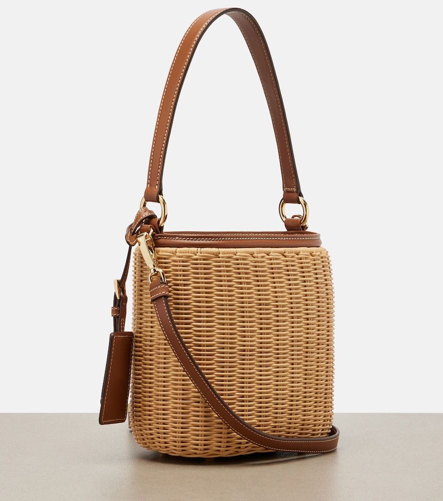 Prada Bolso saco de mimbre con piel - Prada - Modalova