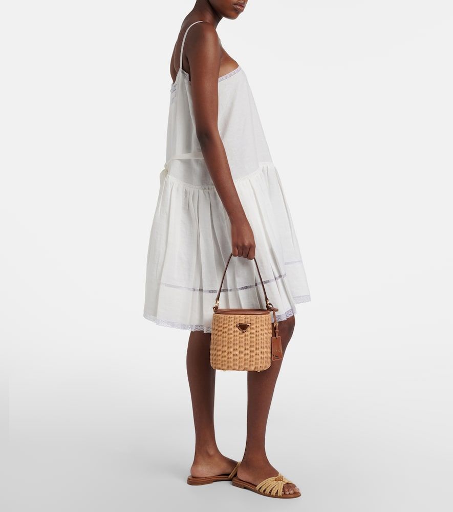 Prada Bolso saco de mimbre con piel - Prada - Modalova