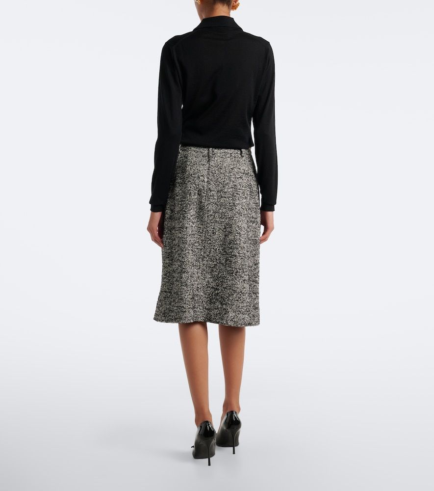Wool, silk, and alpaca-blend tweed pencil skirt - Dolce&Gabbana - Modalova