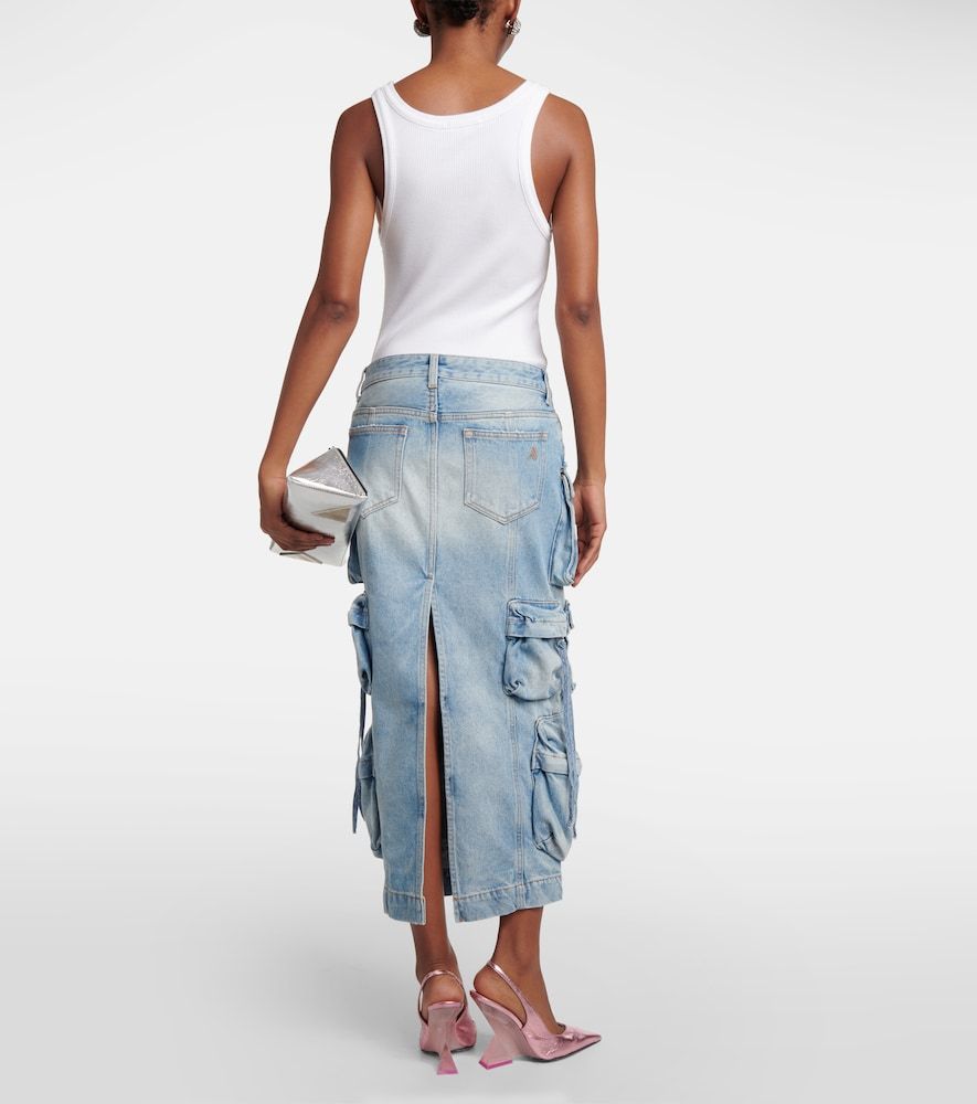 The Attico Cargo denim midi skirt - The Attico - Modalova