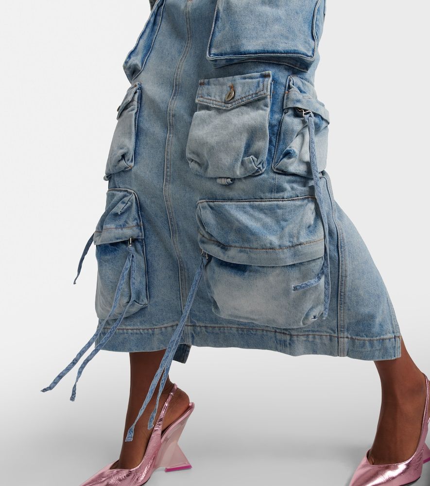 The Attico Cargo denim midi skirt - The Attico - Modalova