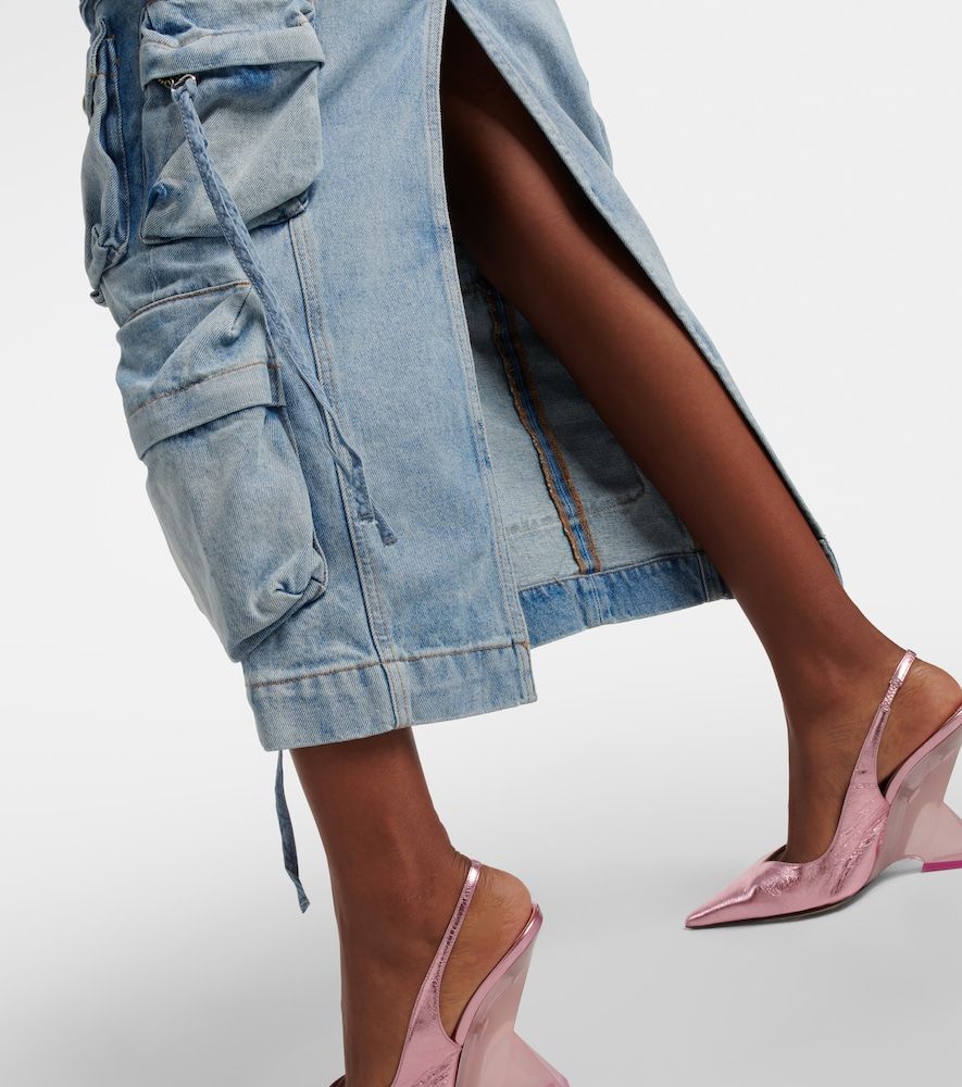 The Attico Cargo denim midi skirt - The Attico - Modalova